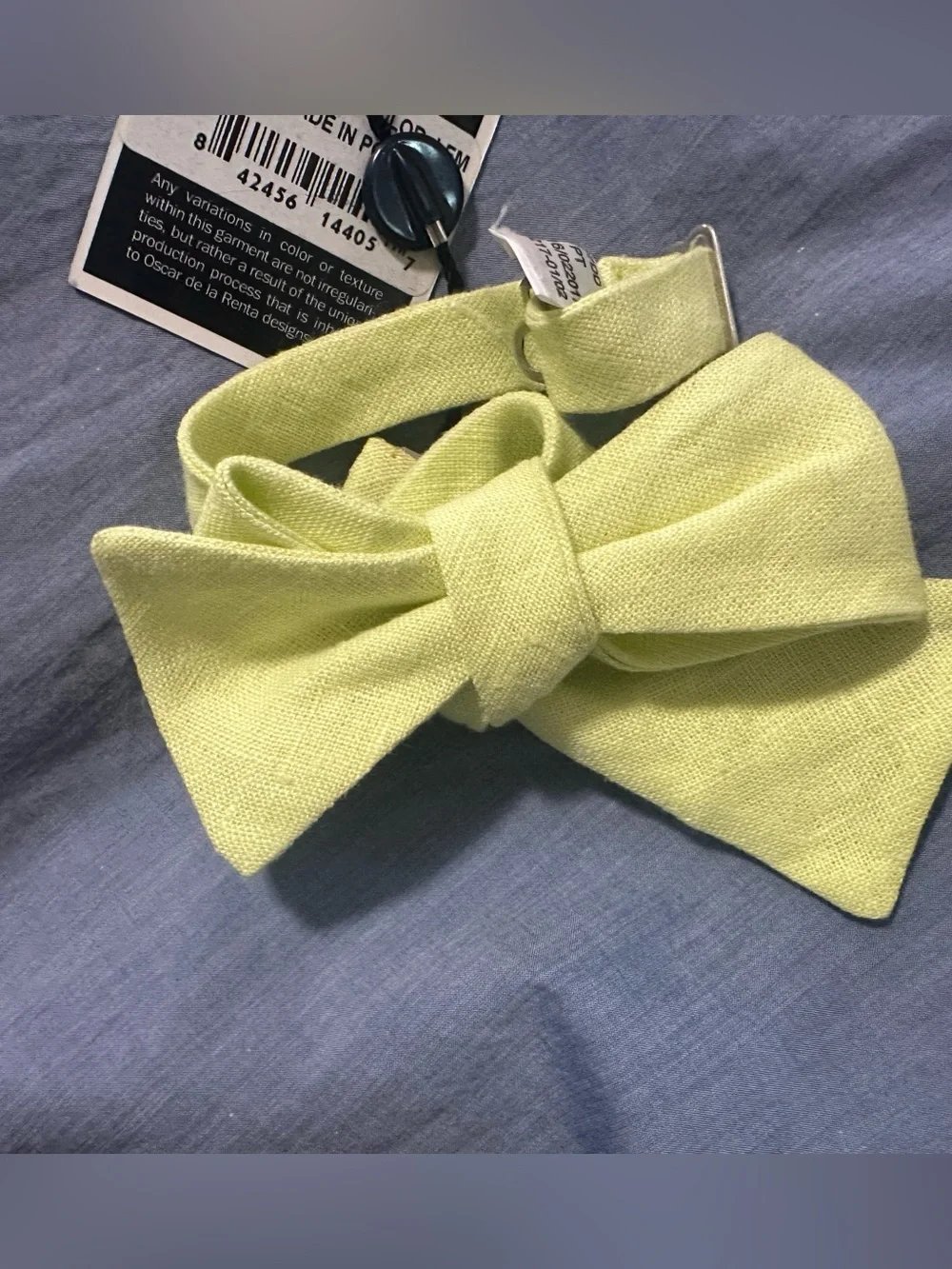 Oscar de la Renta Vintage Boys Y2K Lime Green Yellow Bow Tie
